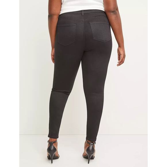 Lane Bryant Super Stretch Signature Fit Skinny Black Mid Rise Jeans Plus Size 28 - Picture 2 of 16